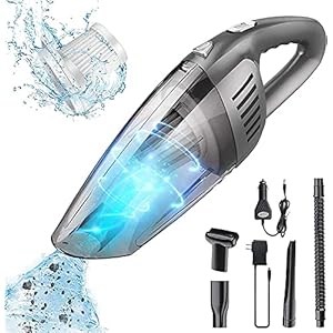 Vecoor Handstaubsauger,8000PA leistungsstarker Staubsauger,2800mAh Akku Bürststaubsauger 120W,1000ml Staubbehälter,Nass…