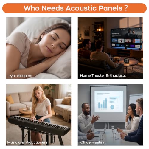 BUBOS 6 PCS Art Sound Absorbing Panels 23.6x23.6" Decor Acoustic Wall Panel miniatura 5