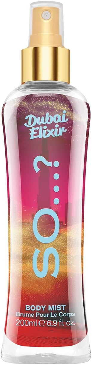 SO...? Escape Dubai Elixir body mist 200ml | Vanilla Jasmine Musk fragrance mist | Uk's no 1 Body spray mist | Long lasting refreshing perfume mist for women