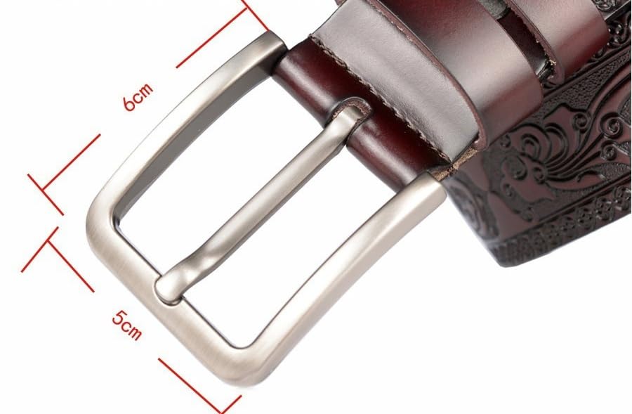 Men's Genuine Leather Belt Vintage Dragon Engraved Strap Single Prong Buckle Adjustable Dress & Casual Belt For Jeans4