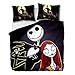 OliveSleep Nightmare Before Christmas - Set copripiumino per Halloween, 3 pezzi, con 2 federe per cuscini, colore: Multicolore
