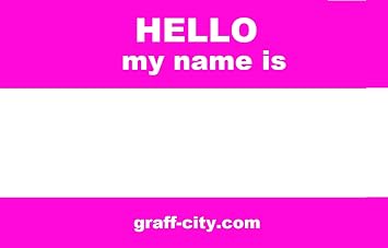Hello My Name is Stickers/Name Label Tags - Pink & White - 2.3" x 3.1" Pack of 100