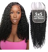 5x5 HD Lace Closure Jerry Curly Ultra-thin Transparent HD Lace Closure 12A Brazilian Virgin Human...