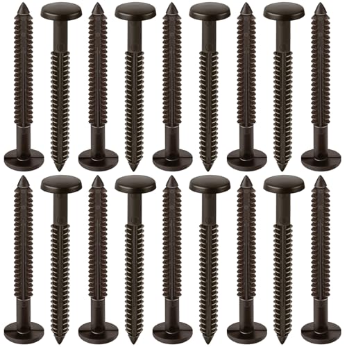 Image of Blulu 18 Pcs 3 Inch Vinyl Shutter Fastener Window Panel Peg Lok Pin Pegs Screws Shutter Spikes Anchor (Ochre Brown)