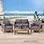 Outdoor Acacia Wood Chat Set with Wicker Accents - Gray 4-Piece Conversation Set with Cushions - Patio & Garden Furniture