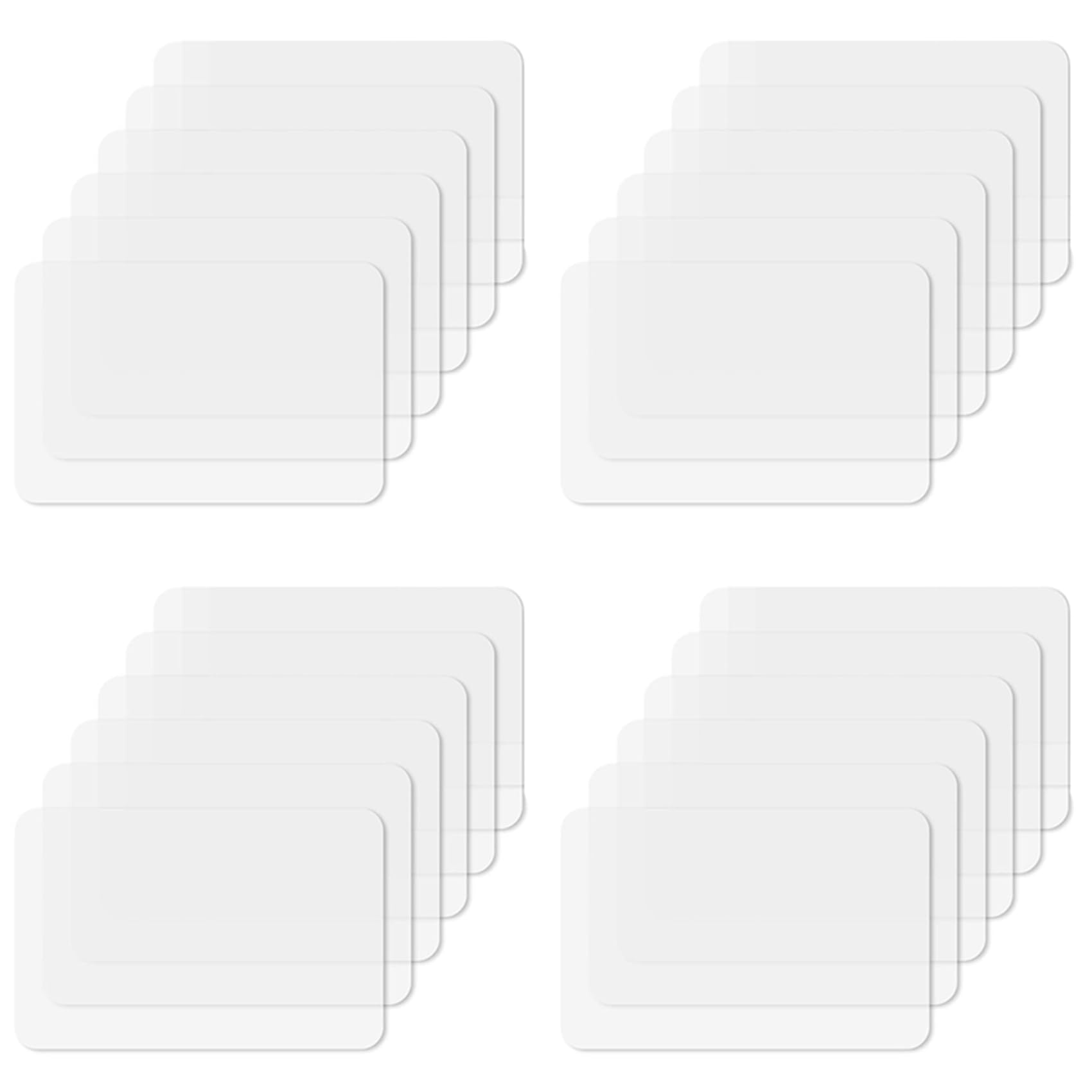 Hndhbfgrt Transparent Kitchen Mat,Coffee Table Mat,Table Protector,Waterproof Placemats,Worktop Saver,Placemat Set 16 Pieces
