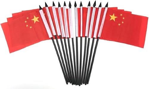 Miniatura 84 de Paquete de 12 banderas de escritorio de oficina en miniatura de poliéster internacional de 4 x 6 pulgadas, 1 docena de banderas pequeñas de 4 x 6