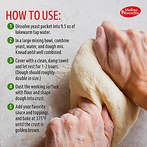 Molino Rossetto Pizza Dough Mix - Organic, Gourmet, Pizza Crust Mix For A Perfect Homemade Pizza - Also Good For Breadsticks, Flatbread, Or Calzones 17.6Oz (500G) - Pack Of 4 #TOP7