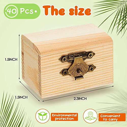 40 Pcs Small Unfinished Wood Treasure Boxes With Lid And Locking Clasp Tiny Wooden Boxes For Crafts Paintable Mini Treasure Chest For Diy Crafts Projects Party Home Decor Props 2.3 X 1.5 X 1.5 Inches #TOP1