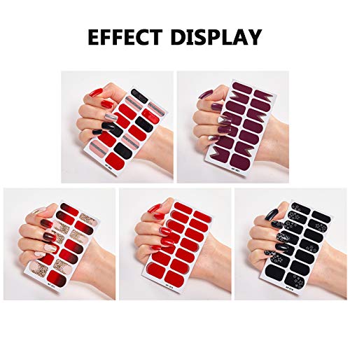 5 Blatt Weihnachten Nagelaufkleber Nagelabziehbilder DIY Festliche Nageldekorationen Weihnachtsdekoration – Bild 5