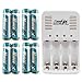 (8-Pack + Smart Charger) HyperPS AA 2000mAh Ni-MH NiMH Rechargeable Battery For High-drain Devices, Quick Charge, Camera, Flashlight