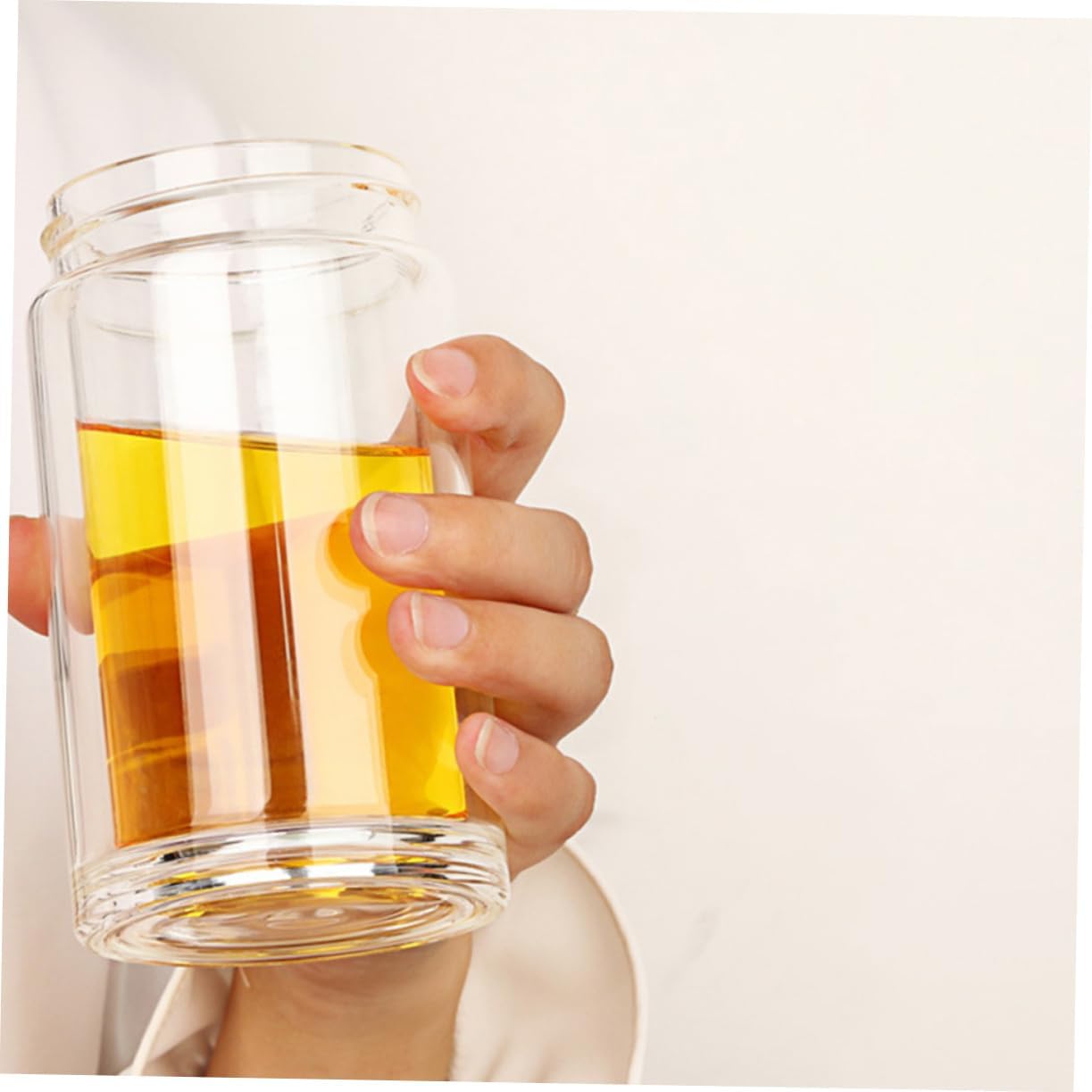 Mobestech Double-wall Glass Tea and Water Separation Cup Leakproof Travel Bottle for Tea Juice Milk for Lovers
