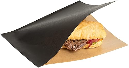 Restaurantware Bag Tek - Bolsas dobles abiertas de 10 x 9 pulgadas, 100 hojas grandes de papel delicatessen, desechables, a prueba de grasa, para