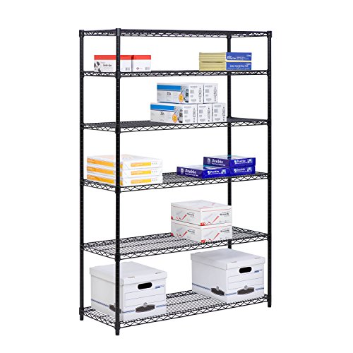 Honey-Can-Do Shf-01911 Adjustable Storage Shelving Unit, 600-Pounds Per Shelf, Black, 6-Tier, 48Lx18Wx72H #TOP2