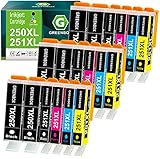GREENBOX Compatible 250XL 251XL High-Yield Ink Cartridges Replacement for Canon PGI-250XL CLI-251XL...