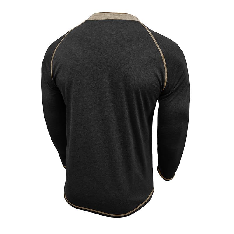 Mens Long Sleeve Henley Shirts Casual Button T-Shirt Classic Cotton Lightweight Tees Stylish Pullover Tops3