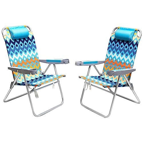Image of SUNNYFEEL Tall Beach Chair for Adults, High Back High Seat Folding Chairs