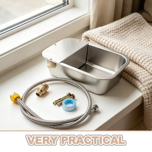 Distributeur automatique d'eau pour animaux avec grand bassin peu profond en inox