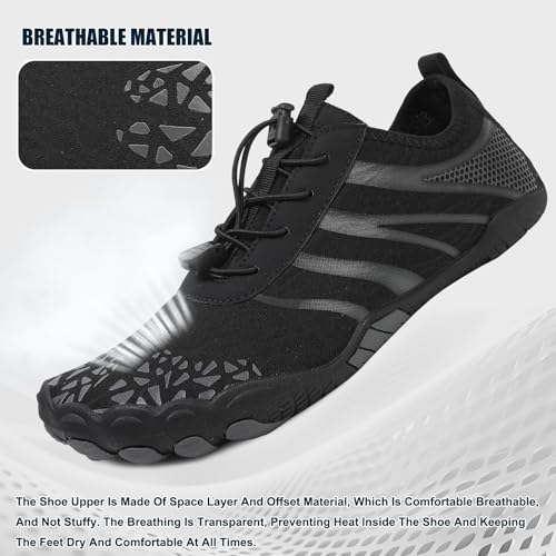 Image of Hike Barefoot Shoes Womens Men,Unisex Barefoot Water Shoes Breathable, Anti-Slip Hiking Footwear for Athletic Wide Toe Shoe Footwear for Hiking, Walking, Running, Yoga, and Water Sports