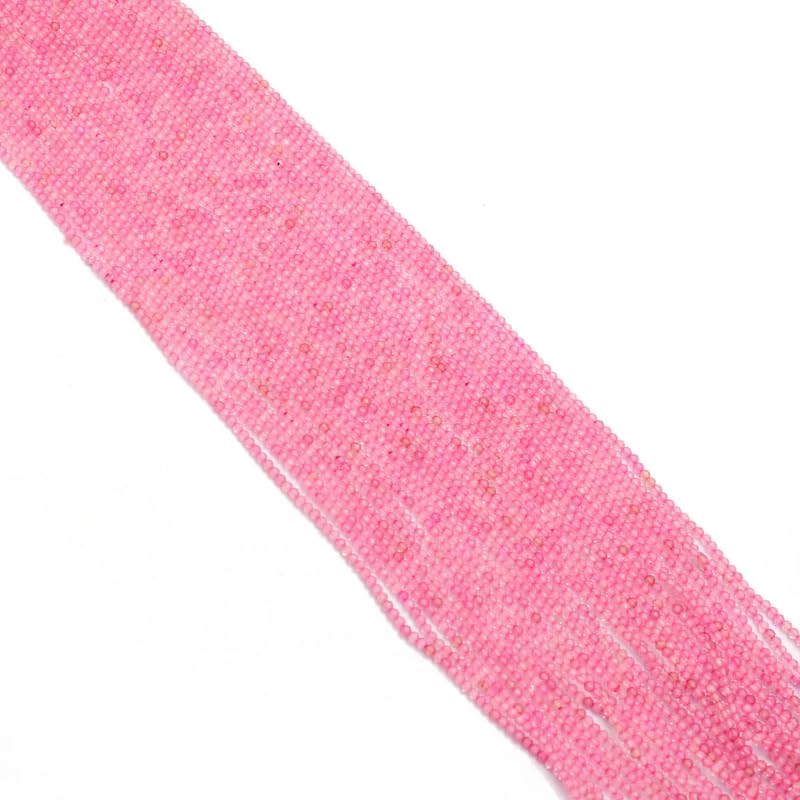 AAA+ różowy topaz 2 mm - 2,5 mm fasetowane koraliki, sznurek 33 cm, półszlachetny kamień szlachetny, koraliki rondelle, różowy topaz mikrofasetowane koraliki do biżuterii A-1-153 (5 szt.)