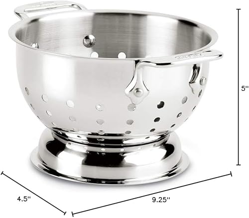 Miniatura 5 de All-Clad 56015 - Colador de acero inoxidable apto para lavavajillas, accesorio de cocina, 1.5 cuartos de galón, color plateado
