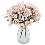 Nie verdorren: Der Seidenblumenstrauß verblasst nicht und verdorrt nie, er kann Jahr für Jahr frisch und schön bleiben. Bouquet Zweige können gebogen oder geschnitten werden, was sehr gut für DIY Blumenarrangements Dekor geeignet ist.