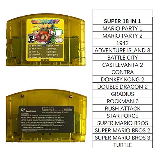 image for Cenxaki Game Cartridge Card for Nintendo N64 with Mario Party 1 2 3 an