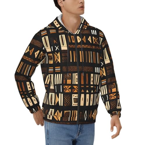 Sweat à capuche africain imprimé tribal homme pour le quotidien