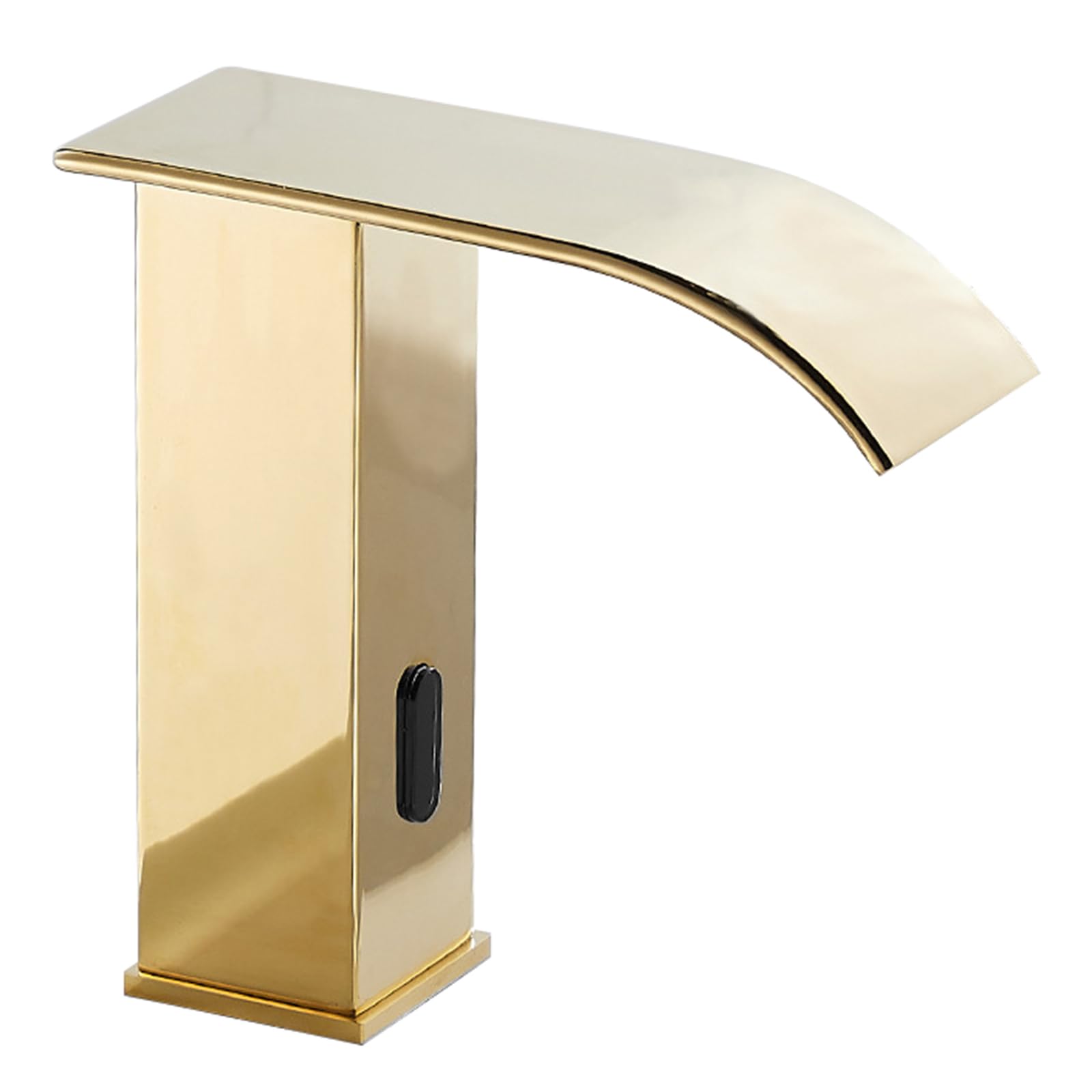 ZYCHSJXA Mixer Taps Bathroom Sensor Waterfall for Basin Brass Automatic Touchless Faucet,Gold,Low
