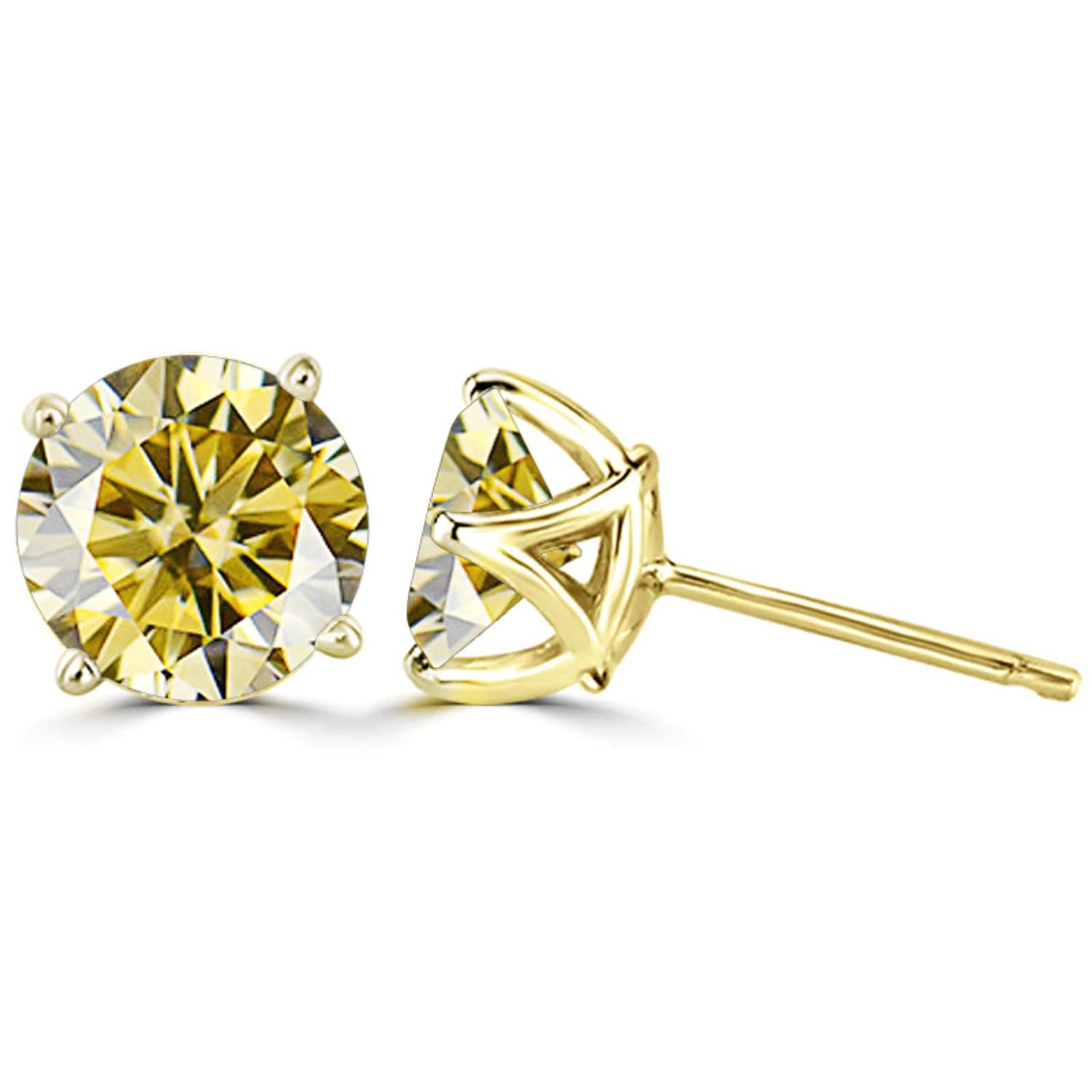 WZGWDC 1 Karat D-Farbe-Moissanit-Ohrringe für Damen und Herren, S925-Sterlingsilber, rosa/blau/grüner Diamant-Ohrstecker für Hochzeit, Valentinstag, Geburtstag, Geschenk mit Zertifikat
