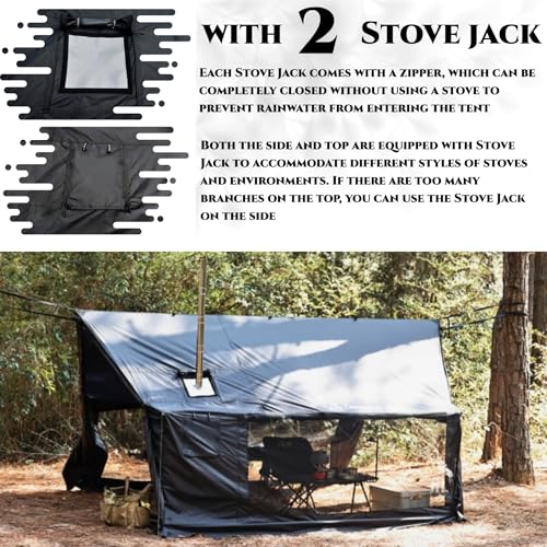 Carpa Hammock Hot Negra para 2-3 Personas con Estufa miniatura 2