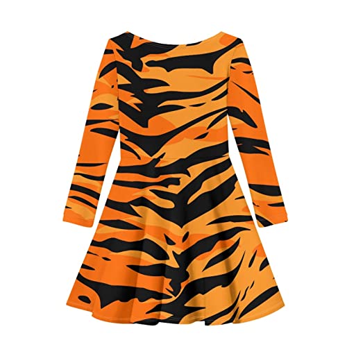 Howilath Cartoon Pattern Little Girls Winter Dresses, Anti-Shrink Long Sleeve Knee Length Skater Dress2