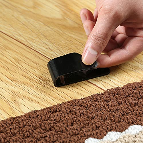 SagaSave 4 ou 8 peças de tapete antiderrapante fita reutilizável e lavável para pisos de madeira, az