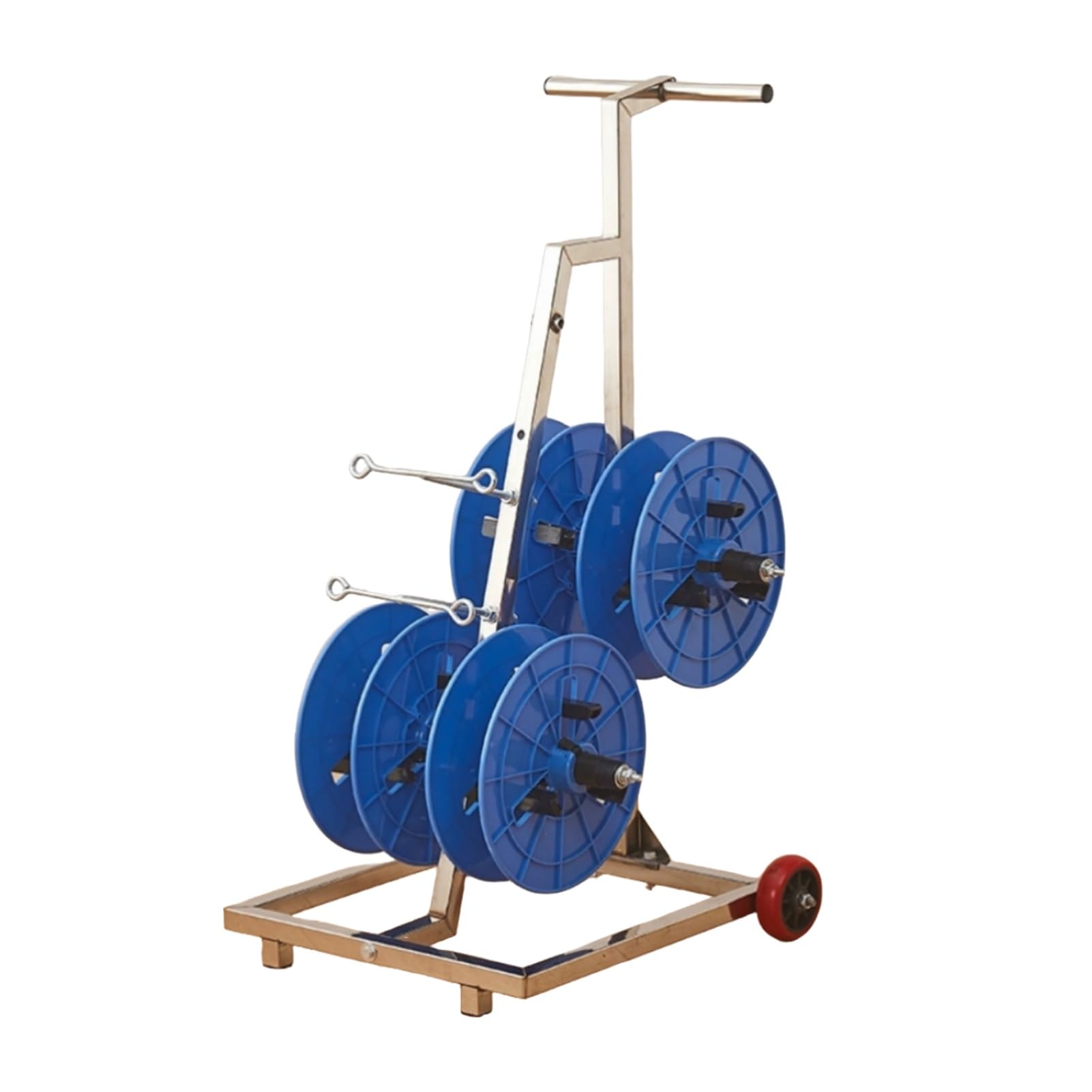 WDSOPK Wire Spool Rack,Cable Reel Holder and Dispenser,Multi-Spool,4 Rods for Electricians Workshop Warehouse (Blue 4 Rods Wire)