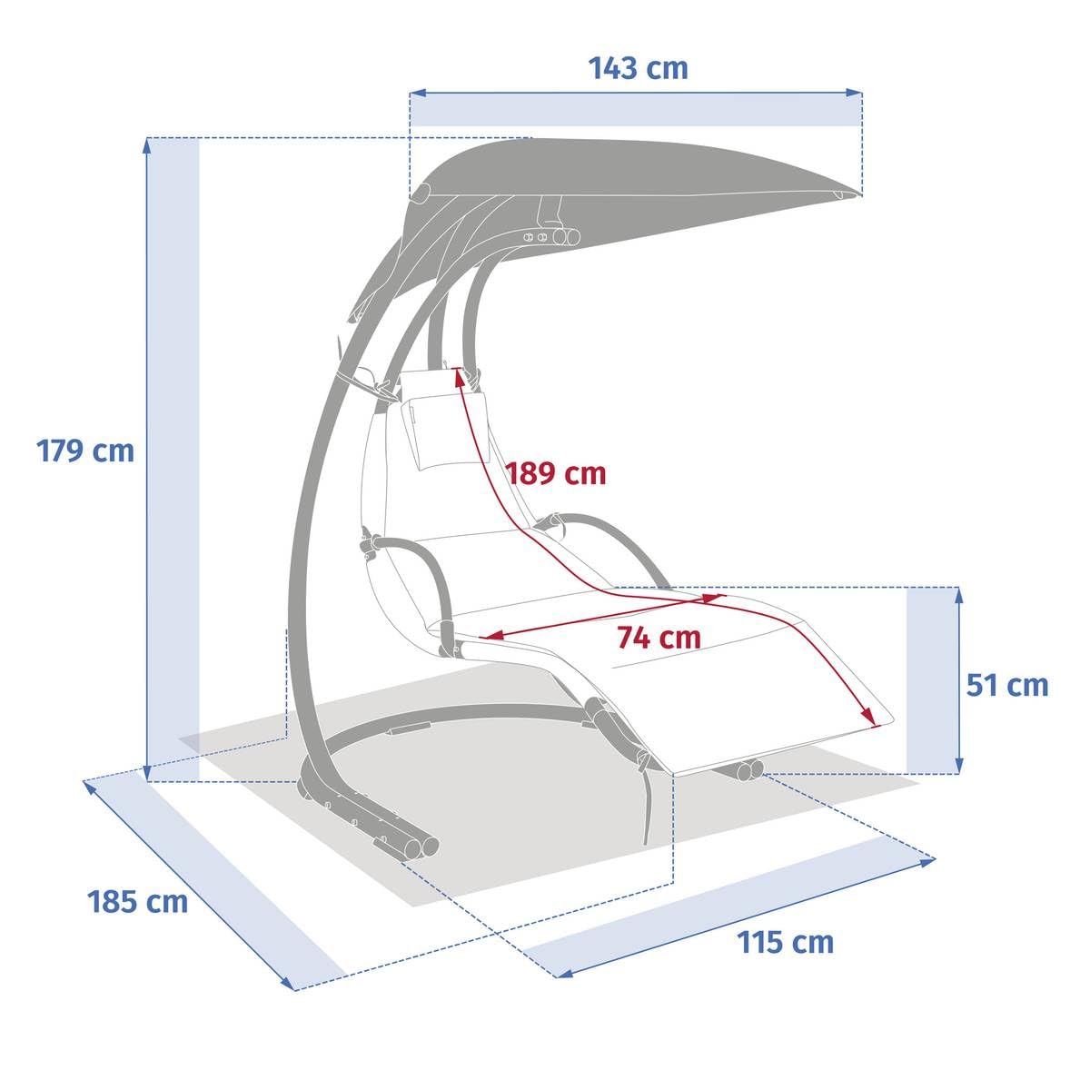 Hespéride - Transat meoria 175x112x196cm Argile