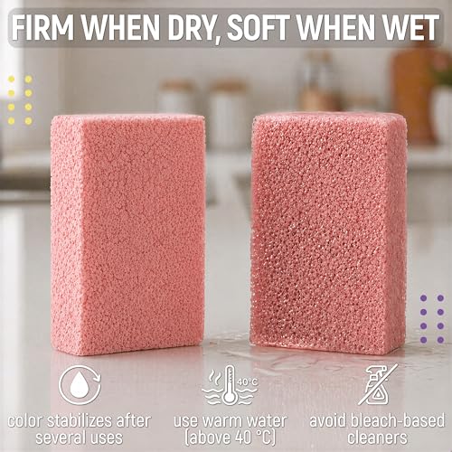Image of PVA Household Cleaning Sponges, Cleaning Water Absorbent Sponge for Glass, Countertops, Bathroom, Kitchen, Walls, Baseboards, Car, Non Abrasive Long Use Multipurpose Sponge, 4 Pack, 4 Colors