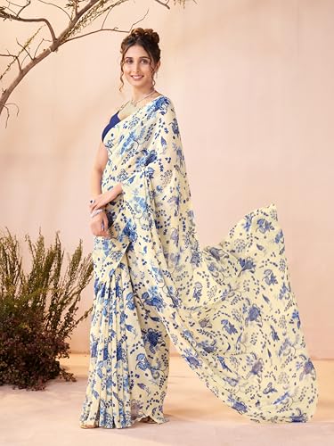 Image of Garden Vareli Women Georgette All Over Floral Printed Saree