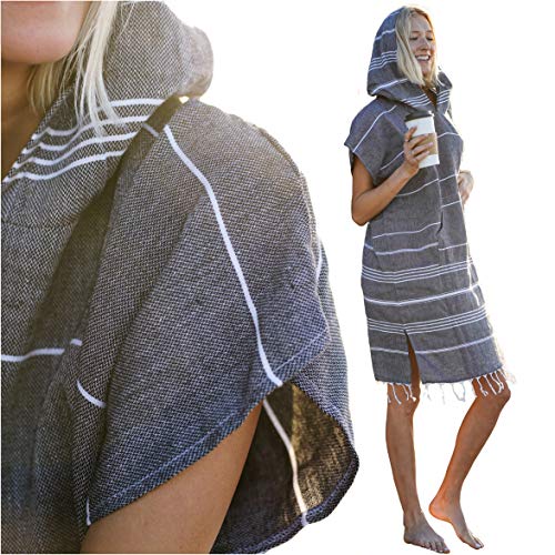 Lost & Leisure Changing Towel Turkish Towel Robe Poncho for Women and Teens