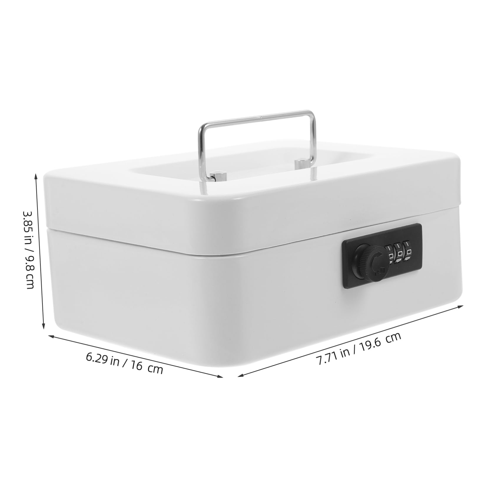 UKCOCO Cassetta Portavalori con Serratura a Combinazione 200 Codici, Scatola di Metallo Piccola con Chiusura Sicura e Fondo Piatto, Organizer per Casa, Ufficio e Regalo