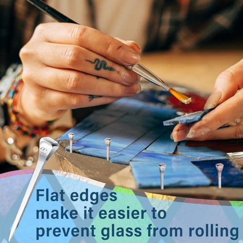 zonon 50 pcs 2 inches horseshoe nails stained glass supplies stop blocks applied to pin copper foiled glass projects together horseshoe nails for secure crafts