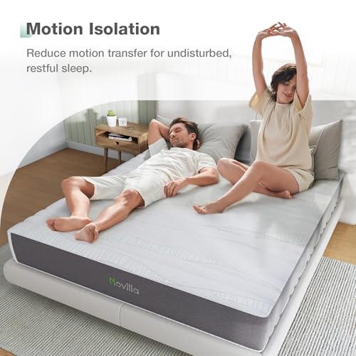 Novilla Full Mattress, 10 Inch Memory Foam Mattress Full with Bamboo Charcoal Foam for Cool Sleep & Pain Relief & Motion Isolating, Full Size Mattresses in a Box, Medium Firm