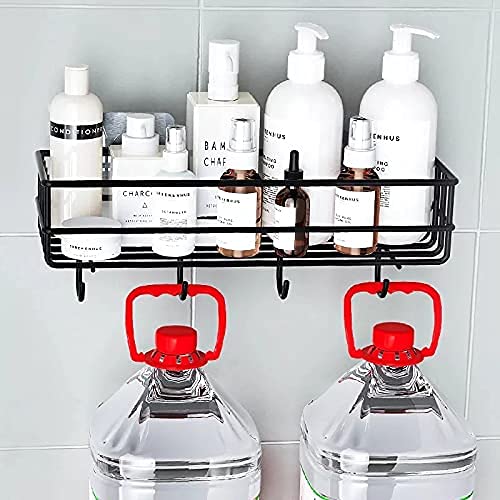 Bathroom Shelf Shower Shelf Adhesive Shower Caddy for Shampoo Holder Kitchen Rack Wall Holder Box Storage Basket with Hook Magic Sticker Rack Shelf with 4 Hook