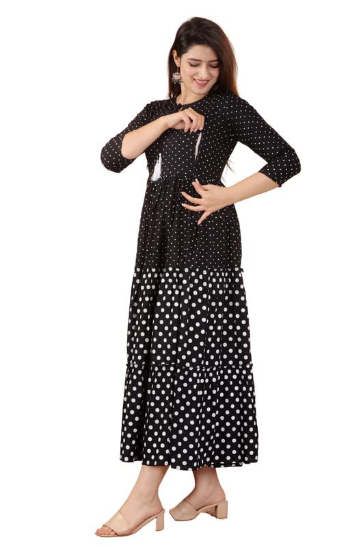 Rayon Maternity Dress, Pregnancy Dress, Easy Breast Feeding, Breast Feeding Dress Zippers for Nursing Pre and Post Pregnancy, Comfortable Kurti for Pregnant Women-image-27