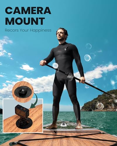 Image of Inflatable Paddle Board,Stand Up Paddle Board Set, Extra Wide SUP Board with Removable Fin, Floating Paddle, Hand Pump, Waterproof Phone Pouch,Traveling Board