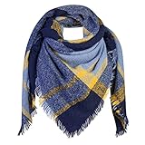 Bufandas de Invierno Las Mujeres Chal Largo Rejilla Grande de Invierno Bufanda Caliente Multicolor