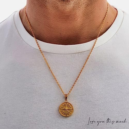 To My Man 316L Steel Compass Necklace, Love Gift for Him, Romantic Gift for Boyfriend Birthday, Sentimental Gifts for Him Long Distance Relationship2