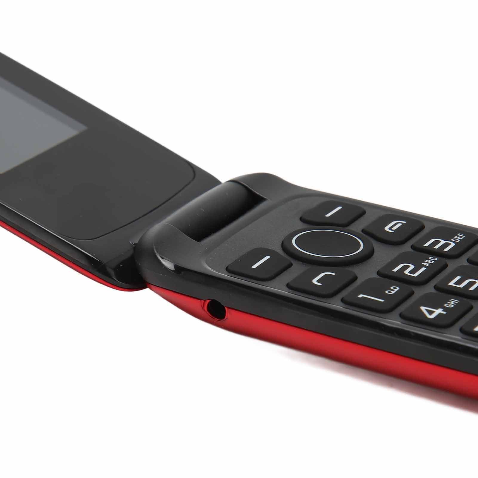 Teléfono Móvil con Tapa Desbloqueado, Teléfono Celular con Tapa para Personas Mayores, gsm Desbloqueado Teléfono Celular con Tapa para Personas Mayores con Botón Grande, Teléfono (Rojo)