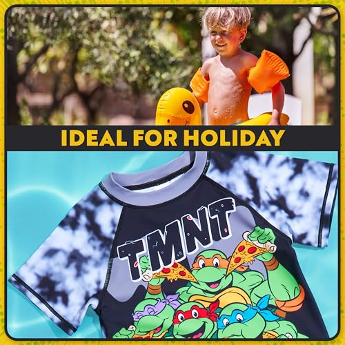 Teenage Mutant Ninja Turtles Boys Swimsuit 2 Piece Set Rash Guard Top Swim Trunks2