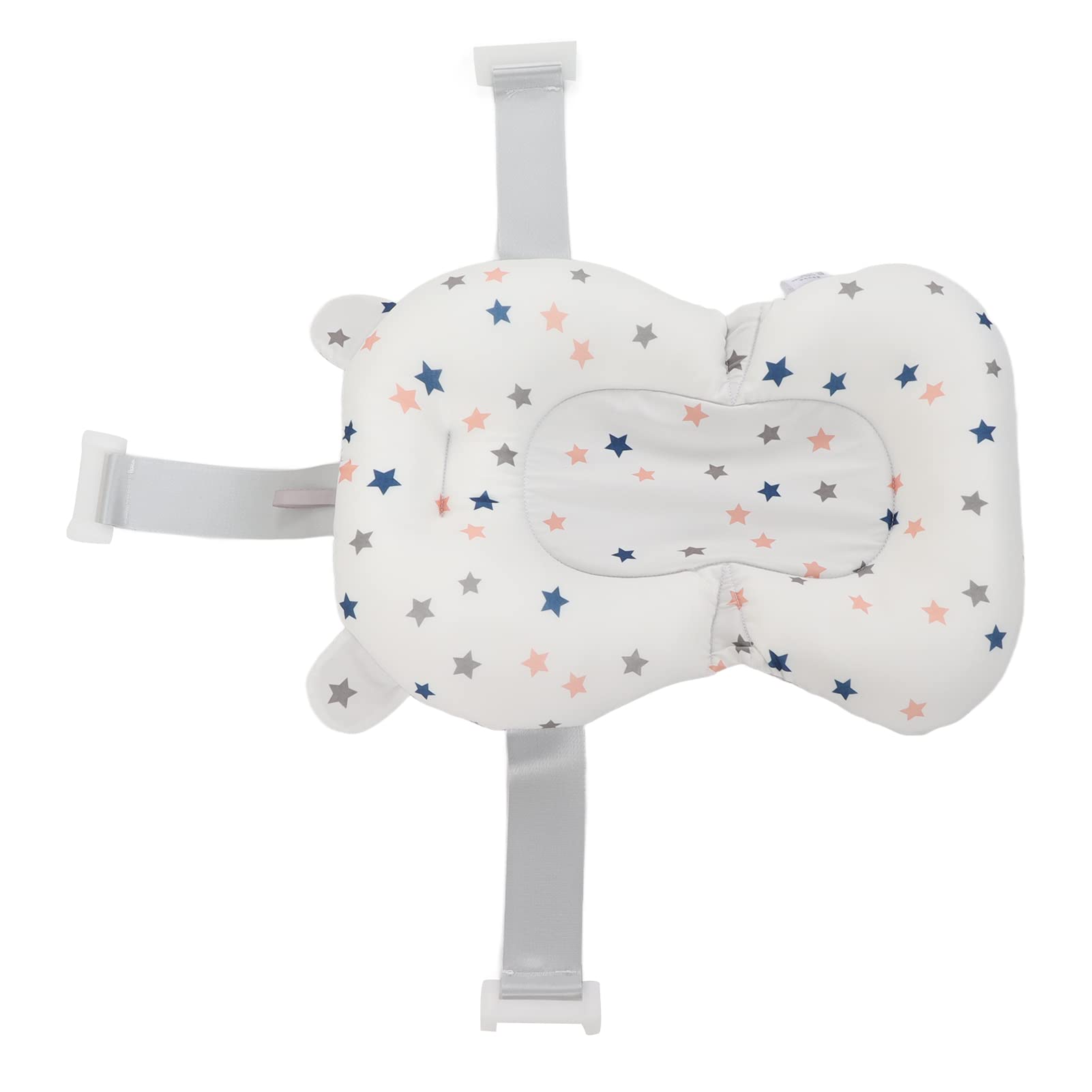 Coussin de Siège de Baignoire pour bébé, Fixation de Siège de Baignoire Pliable et Réglable en Toute sécurité pour Prendre une Douche (Etoiles blanches)