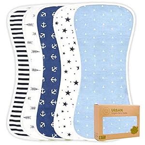 Biologische Spuug Doeken voor Babyjongens en Meisjes – 5-Pak Ultra Absorberende Spuug Doeken, Spuug Kleren, Pasgeborenen…